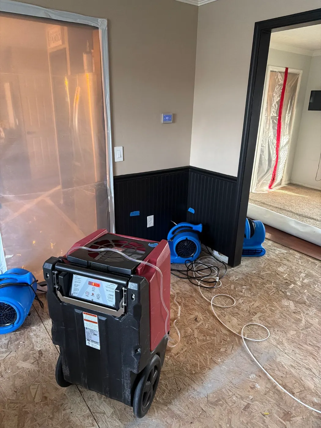 Water damage restoration by Rushville Water Restoration near Greenfield, IN